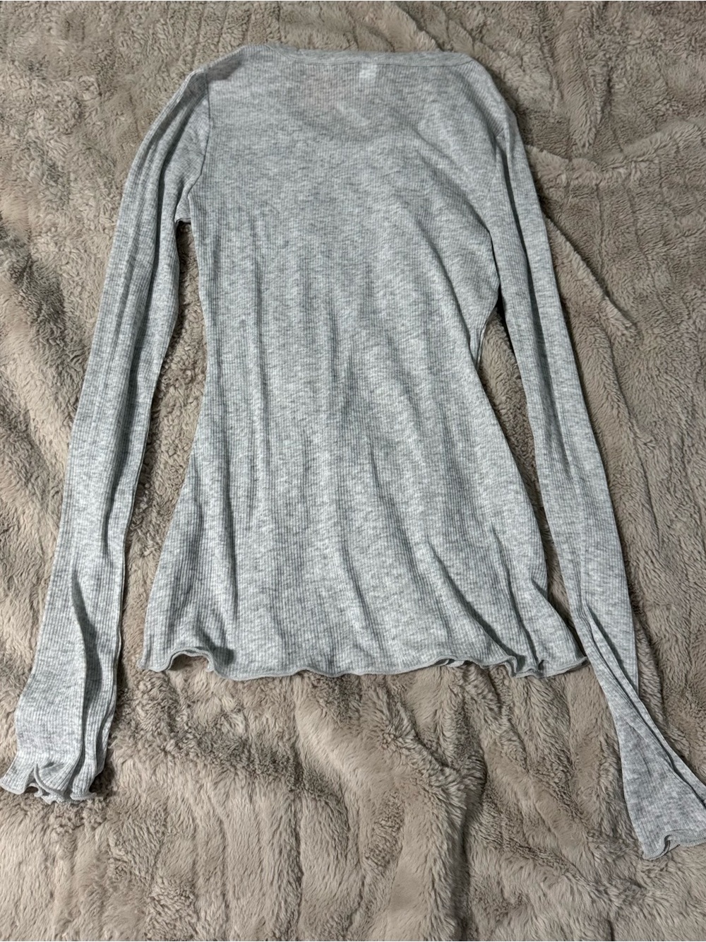 SKIMS SHEER COTTON Long Sleeve Wide Crew - Picture 4 of 11